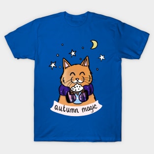 Twilight Autumn Kitty with Hot Chocolate T-Shirt